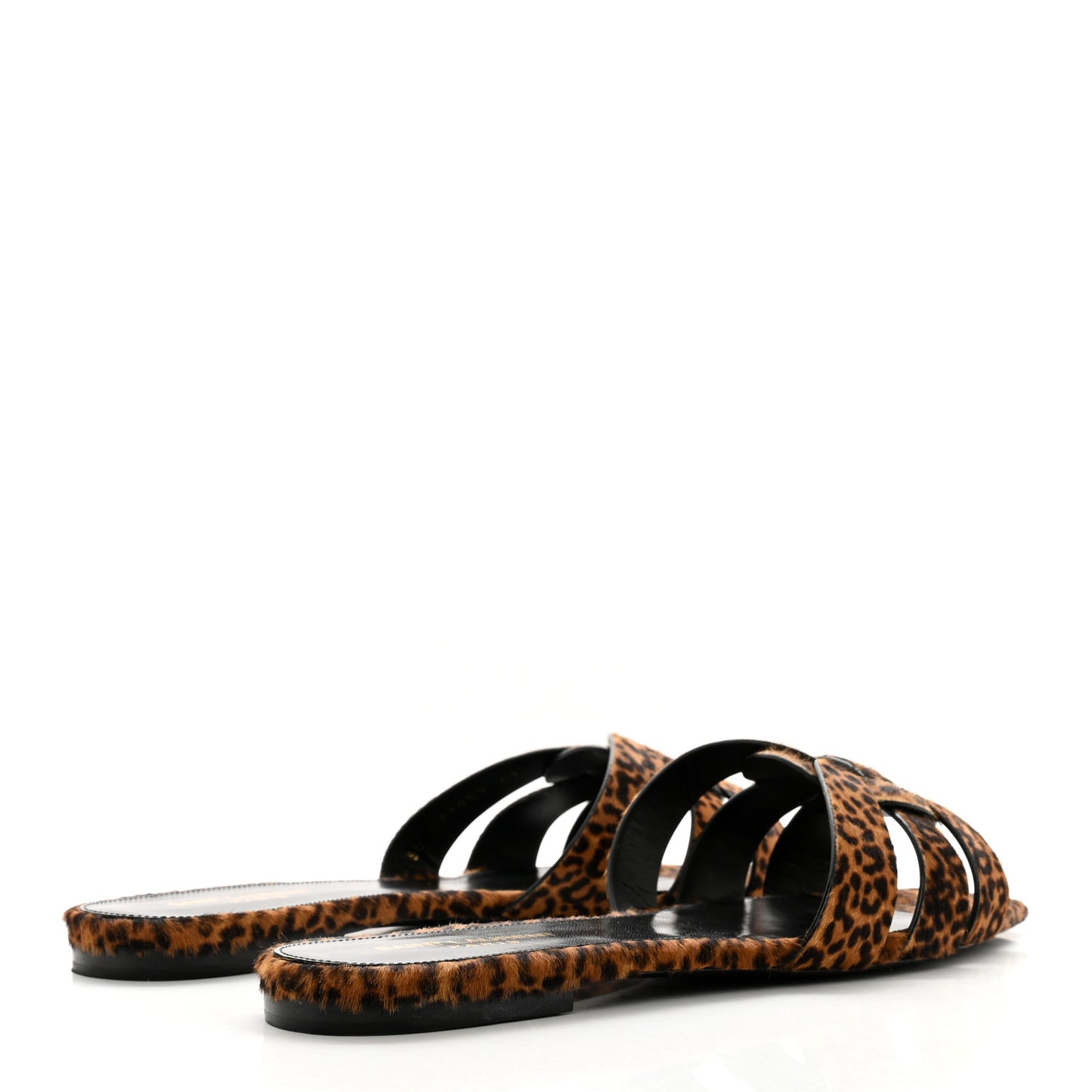 Calf Hair Leopard Print Tribute 05 Slide Sandals 41 Manto Natural