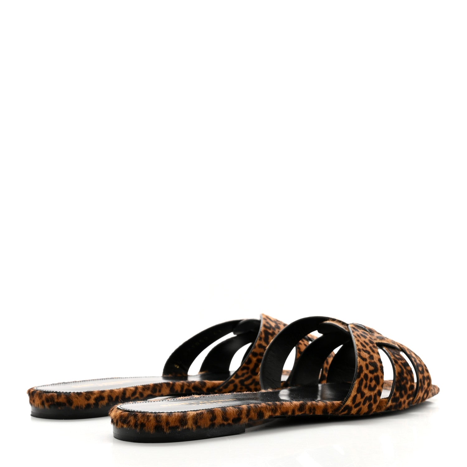 Saint Laurent Calf Hair Leopard Print Tribute 05 Slide Sandals 41 Manto Natural 4 of 10