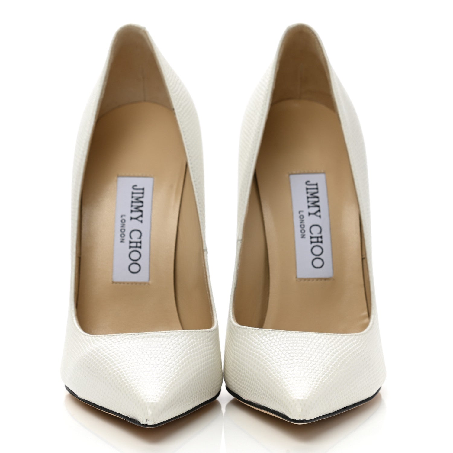 Jimmy Choo Lizard Embossed Anouk 120 Pumps 35.5 Latte 2 of 8