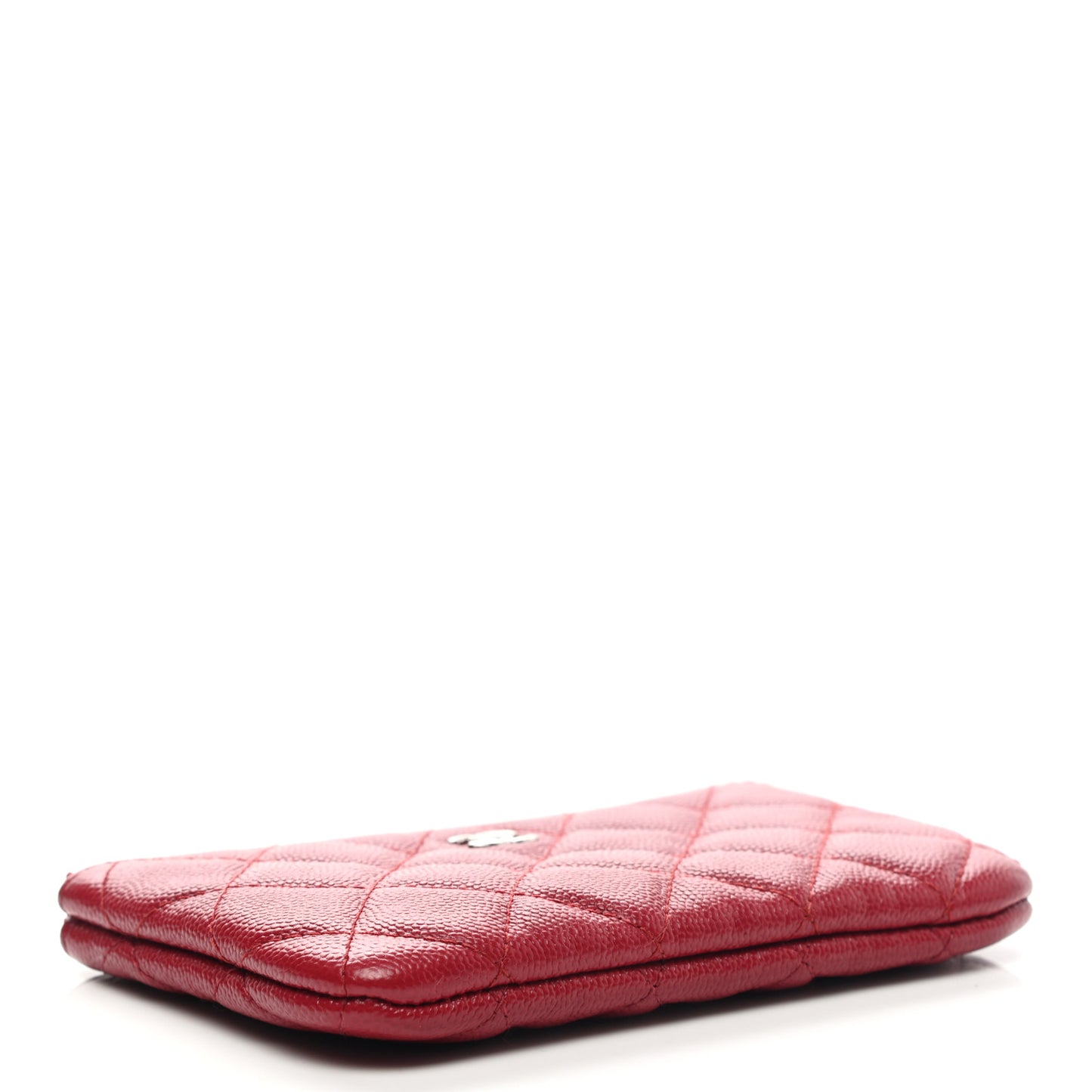Caviar Quilted Small Cosmetic Case Red