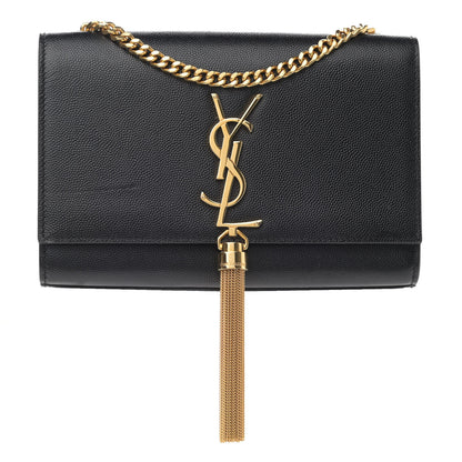 Saint Laurent Grain De Poudre Small Classic Monogram Kate Tassel Satchel Black 1 of 12