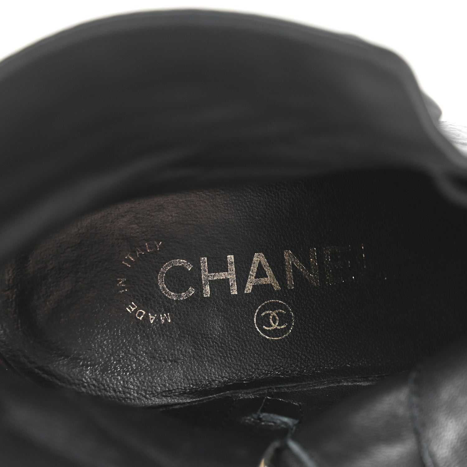Chanel Shiny Crumpled Lambskin Lace Up Combat Boots 36.5 Black 8 of 10
