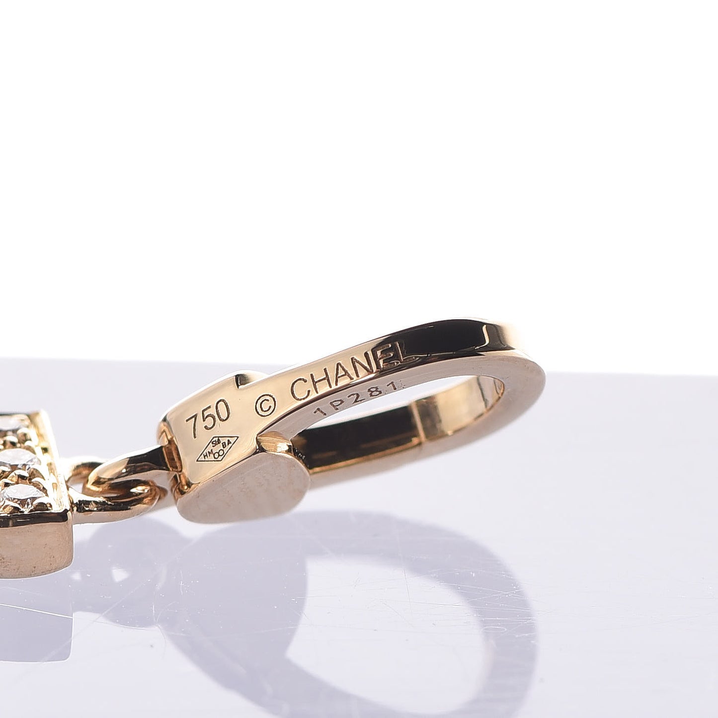 18K Yellow Gold Diamond Number 5 Charm