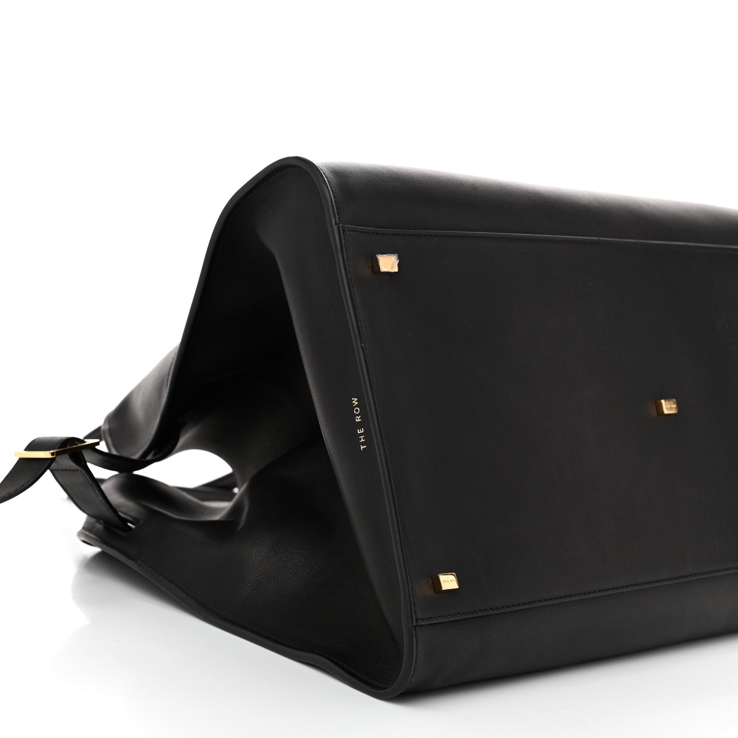 The Row Polished Saddle Calfskin Soft Margaux 17 Black 8 of 9