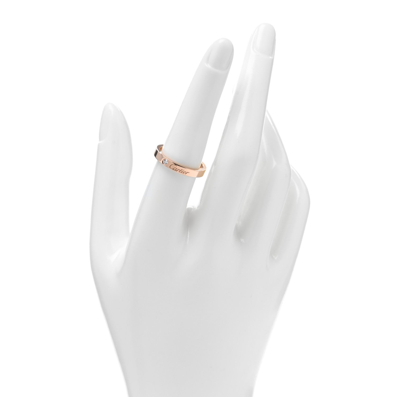 Cartier 18K Pink Gold Diamond 3mm C De Cartier Wedding Band Ring 55 7.25 2 of 5