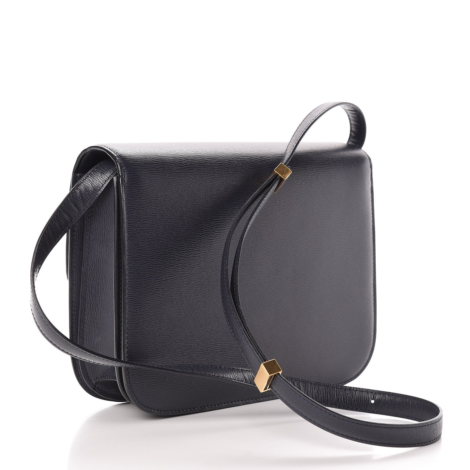 Celine Liege Calfskin Medium Classic Box Flap Bag Dark Blue 3 of 14