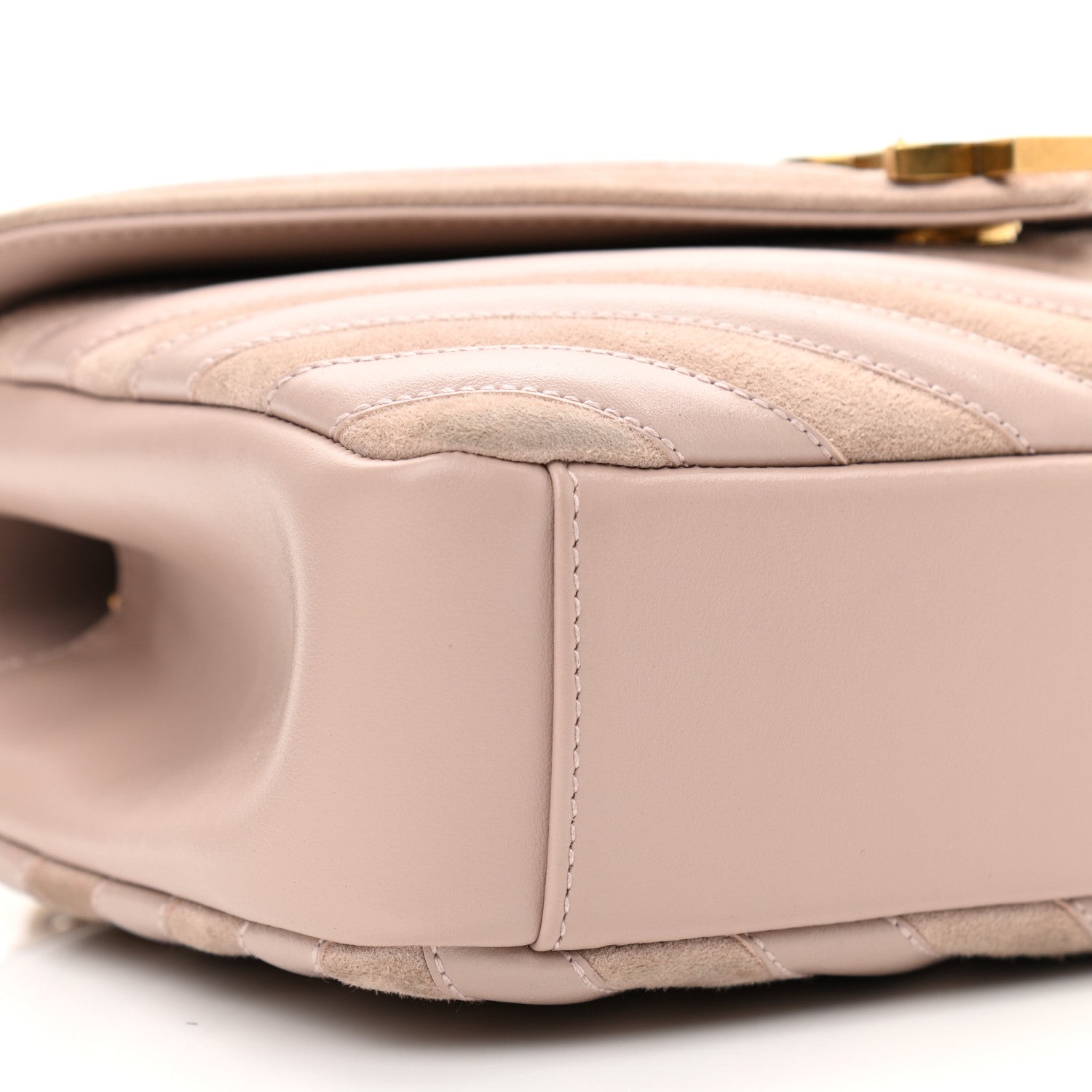 Saint Laurent Calfskin Suede Matelasse Chevron Medium Monogram College Bag Rose Poudre 10 of 15