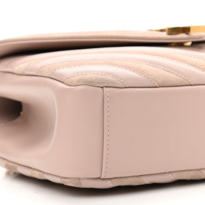 Saint Laurent Calfskin Suede Matelasse Chevron Medium Monogram College Bag Rose Poudre 10 of 15