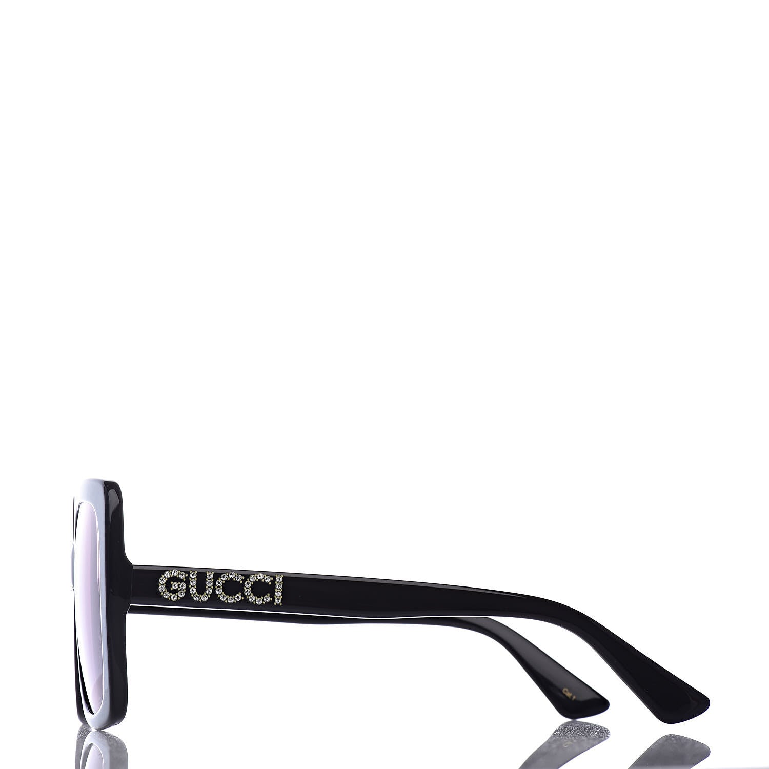 Gucci Crystal Square Frame GG Sunglasses GG0418S Black Pink 3 of 8
