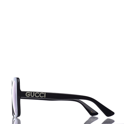 Gucci Crystal Square Frame GG Sunglasses GG0418S Black Pink 3 of 8
