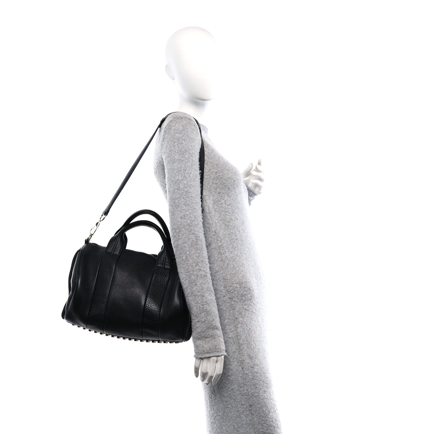 Alexander Wang Pebbled Lambskin Rocco Black Pale Gold Hardware 2 of 9