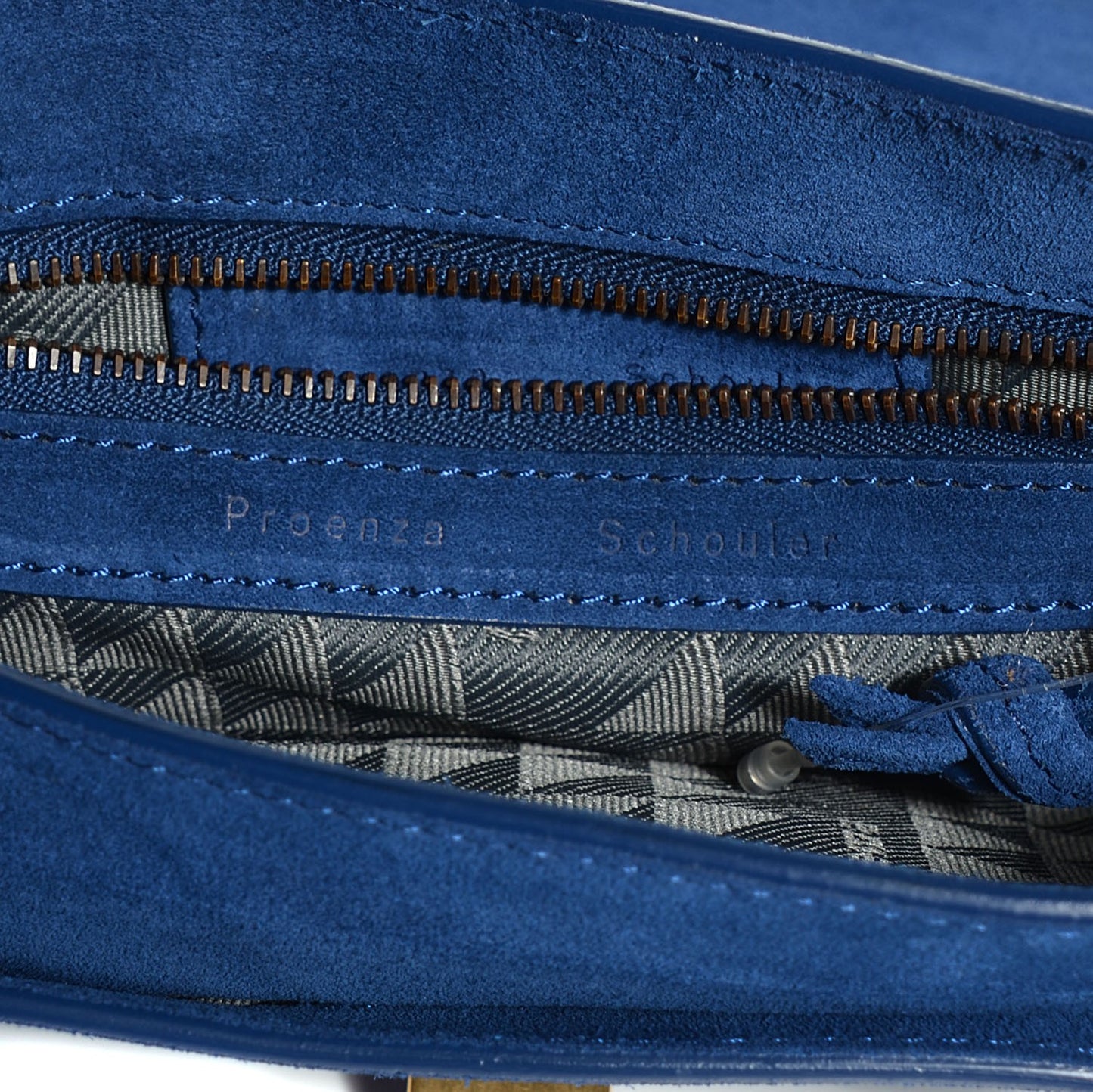 Suede Fringed PS1 Crossbody Pouch Cadet Blue