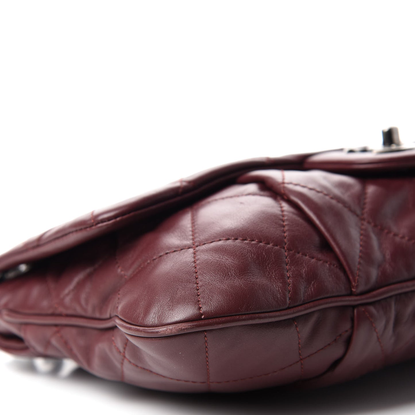 Calfskin Coco Pleats Large Messenger Flap Burgundy