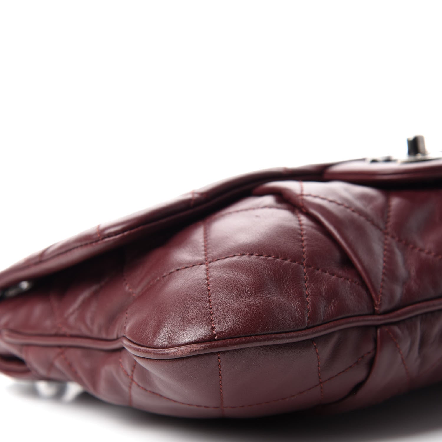 Chanel Calfskin Coco Pleats Large Messenger Flap Burgundy 6 of 10