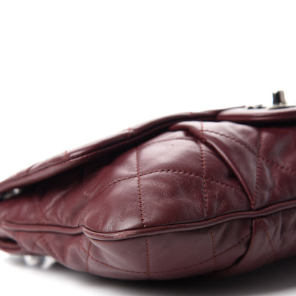 Chanel Calfskin Coco Pleats Large Messenger Flap Burgundy 6 of 10