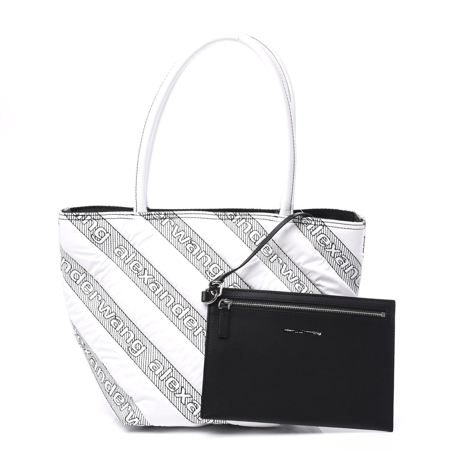 Nylon Quilted Roxy Tote White