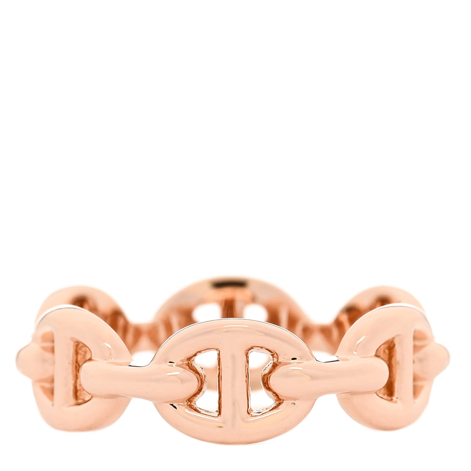 Hermes 18K Rose Gold PM Chaine d'Ancre Enchainee Ring 49 4.75 3 of 5
