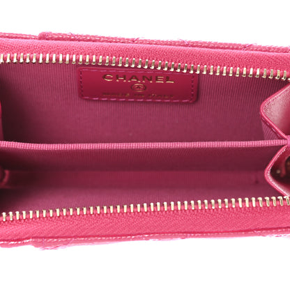 Chanel Caviar Quilted Zip Card Holder Fuchsia 4 of 7