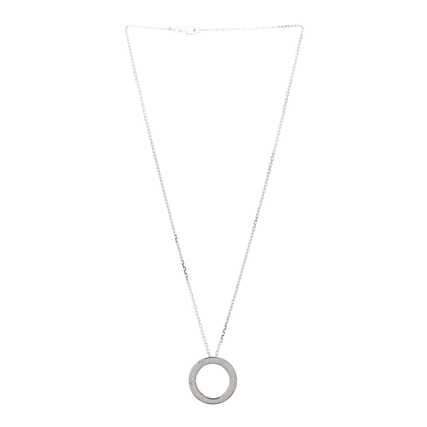 18K White Gold LOVE Pendant Necklace