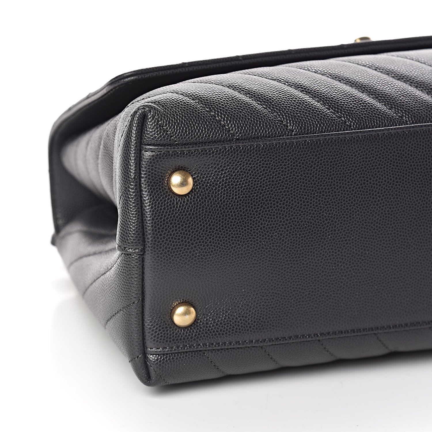 Chanel Caviar Chevron Quilted Small Coco Handle Flap Black 8 of 10
