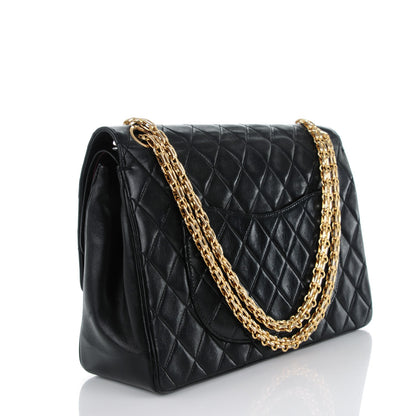 Chanel Lambskin Quilted Medium Double Flap Bijoux Chain Black 3 of 8
