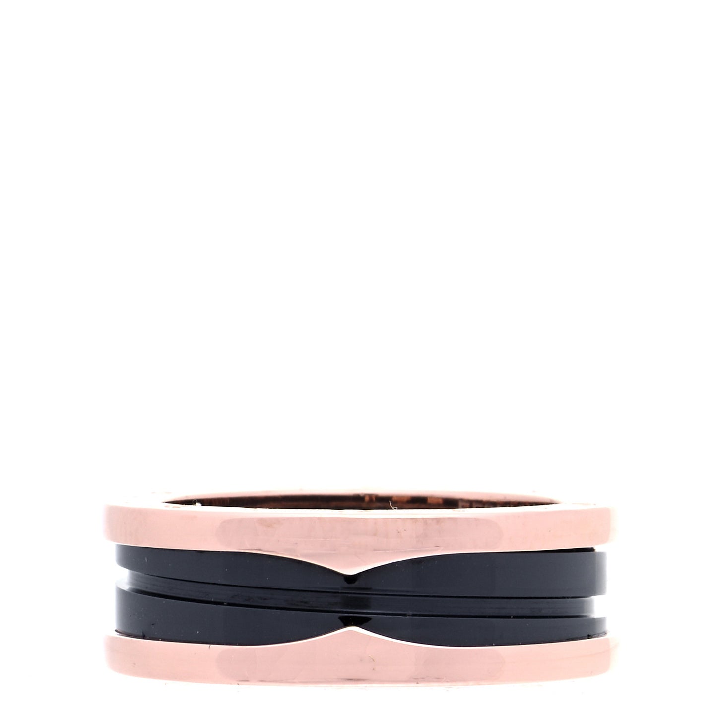 18K Rose Gold Black Ceramic B.Zero1 Two-Band Ring 61 9.5