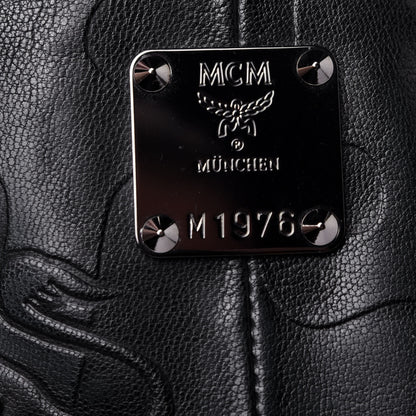 MCM Smooth Calfskin Camo Studded Weekender Bag Black 7 of 11