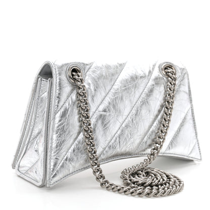 Balenciaga Crushed Calfskin Quilted Small Crush Chain Bag Silver 3 of 13