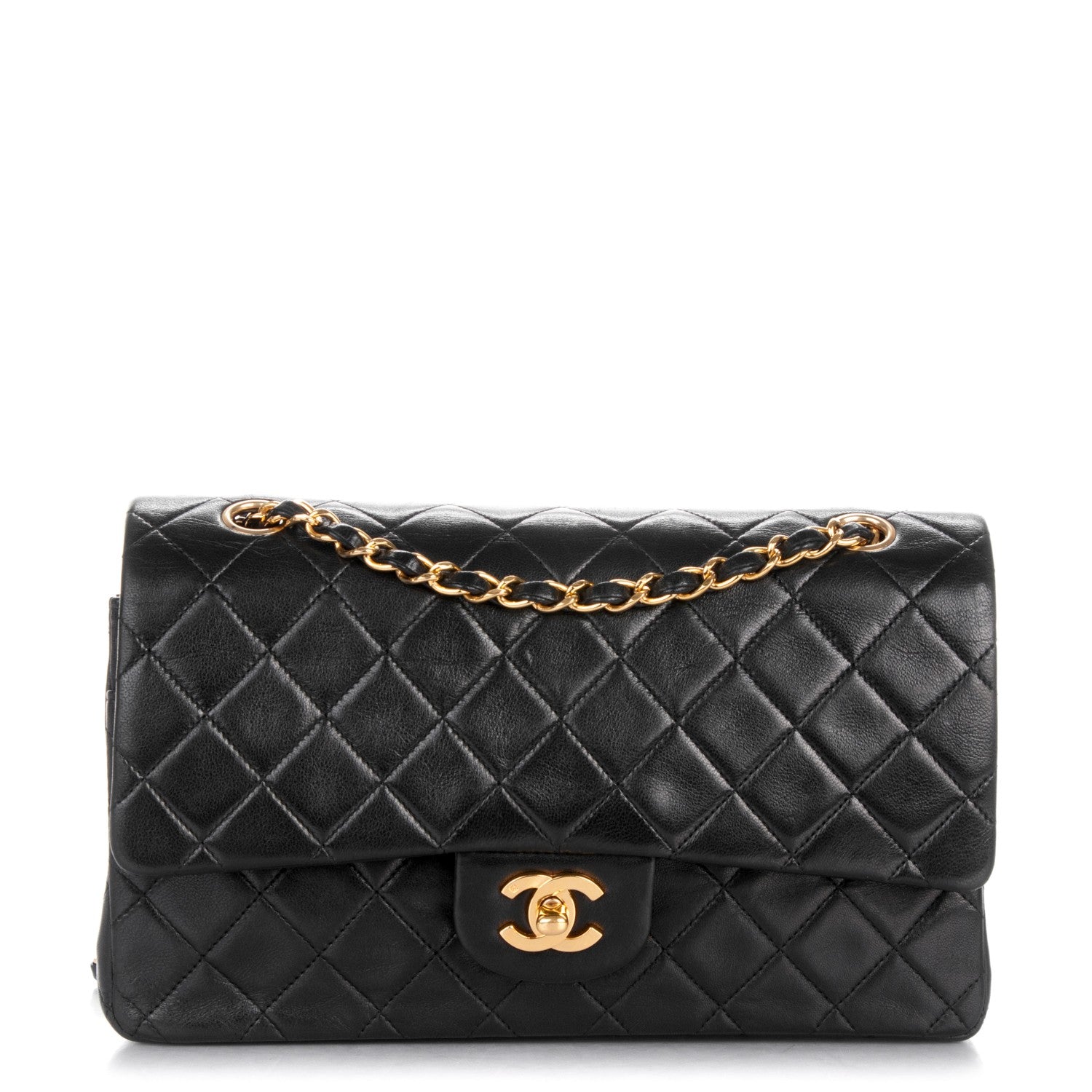 Chanel Lambskin Quilted Medium Double Flap Black 1 of 9