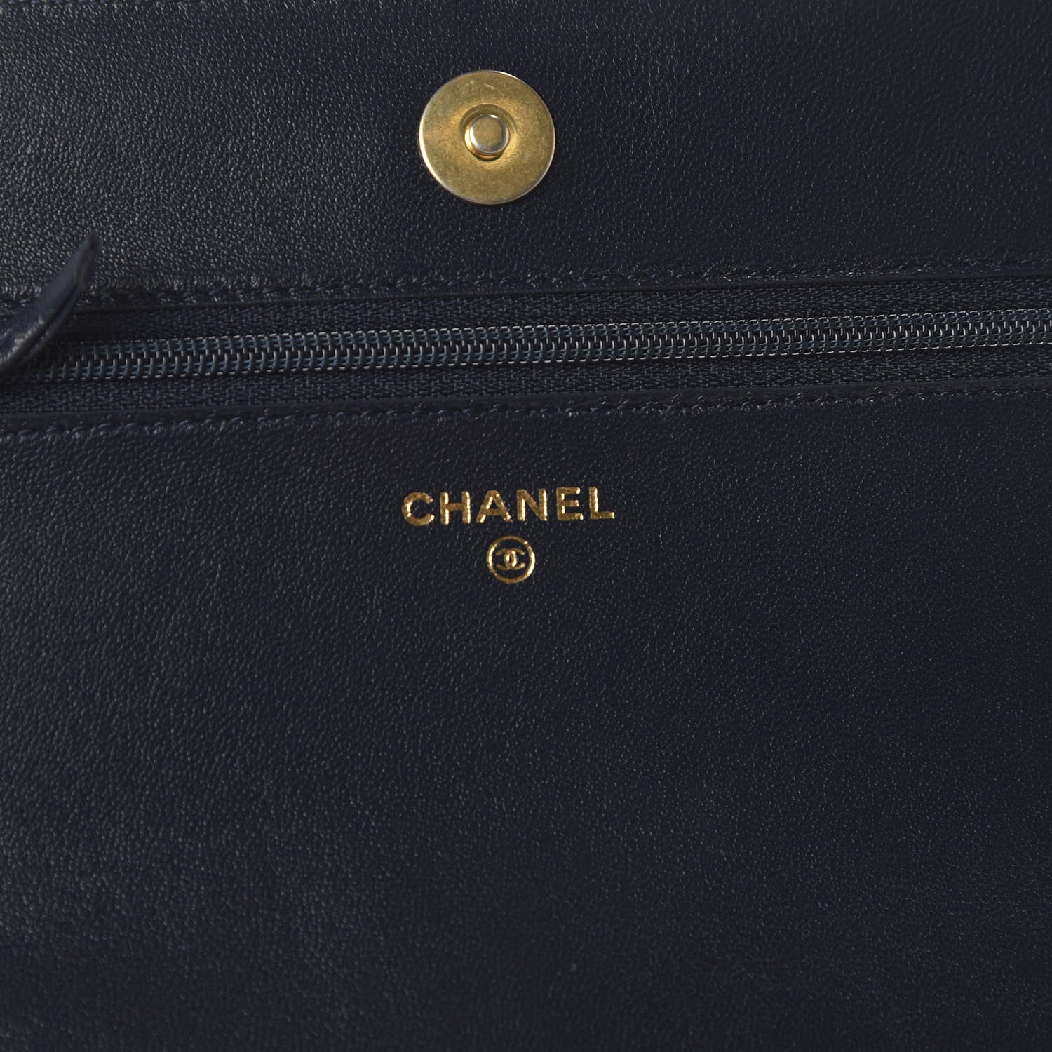 Chanel Lambskin Quilted 19 Wallet On Chain WOC Navy Blue 8 of 11