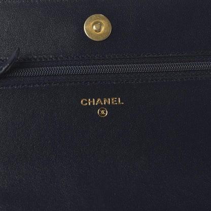 Chanel Lambskin Quilted 19 Wallet On Chain WOC Navy Blue 8 of 11