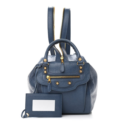 Balenciaga Agneau Giant 12 Gold Hardware Traveler Convertible Backpack Bleu Persan 1 of 11