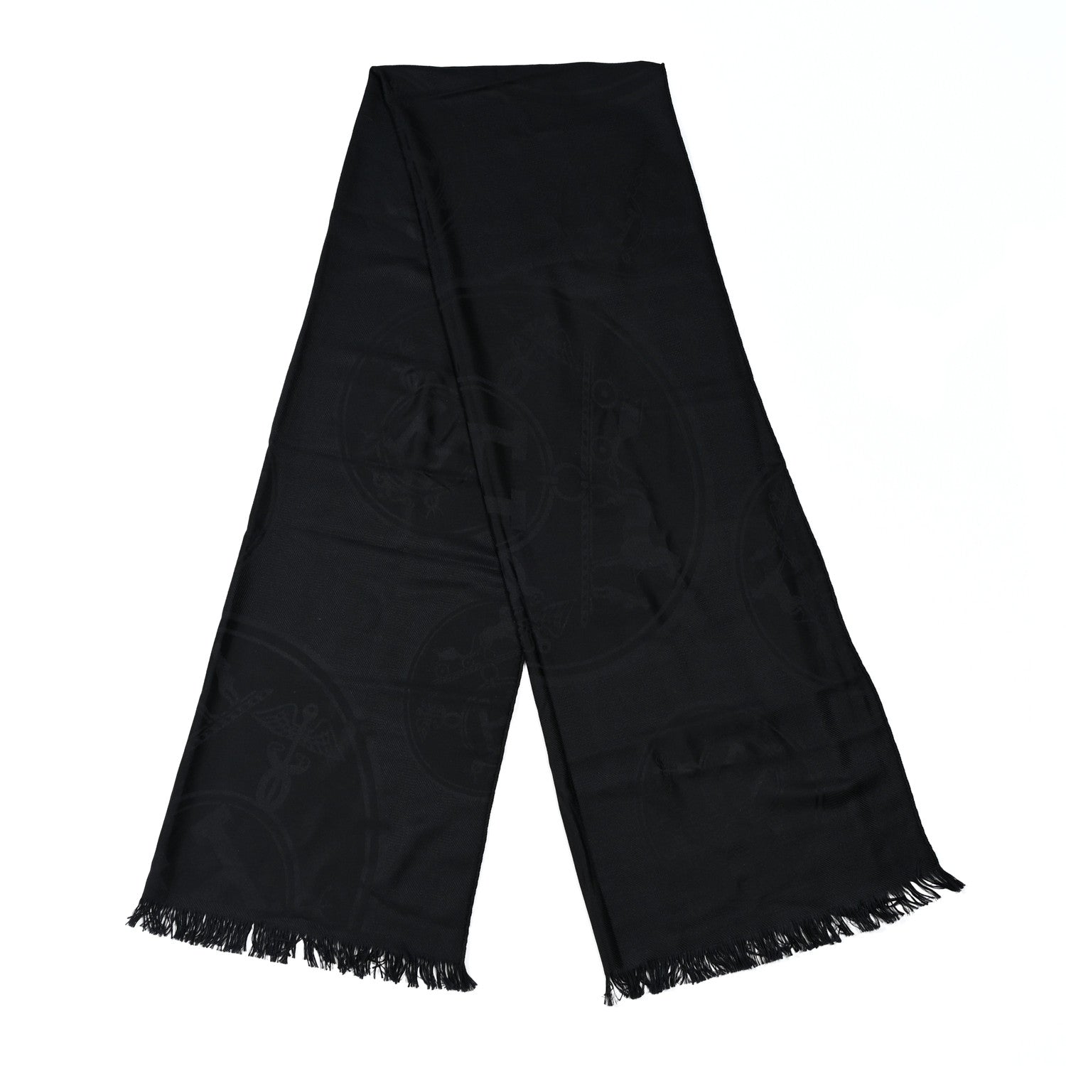 Hermes Cashmere Silk New Libris Stole Black 2 of 4