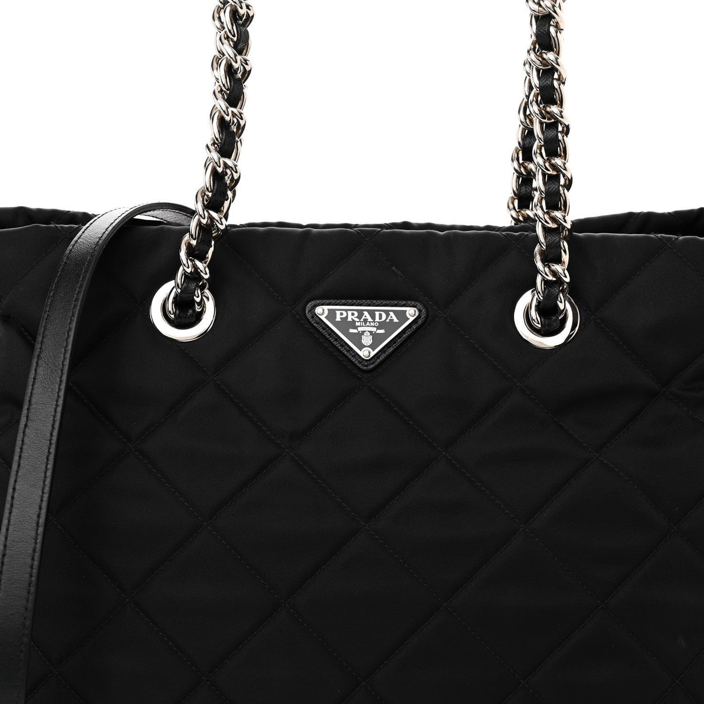 Nylon Tessuto Impuntu Quilted Tote Black