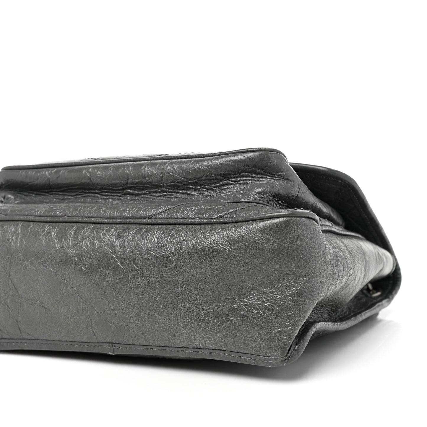 Crinkled Calfskin Matelasse Monogram Medium Niki Chain Satchel Fog