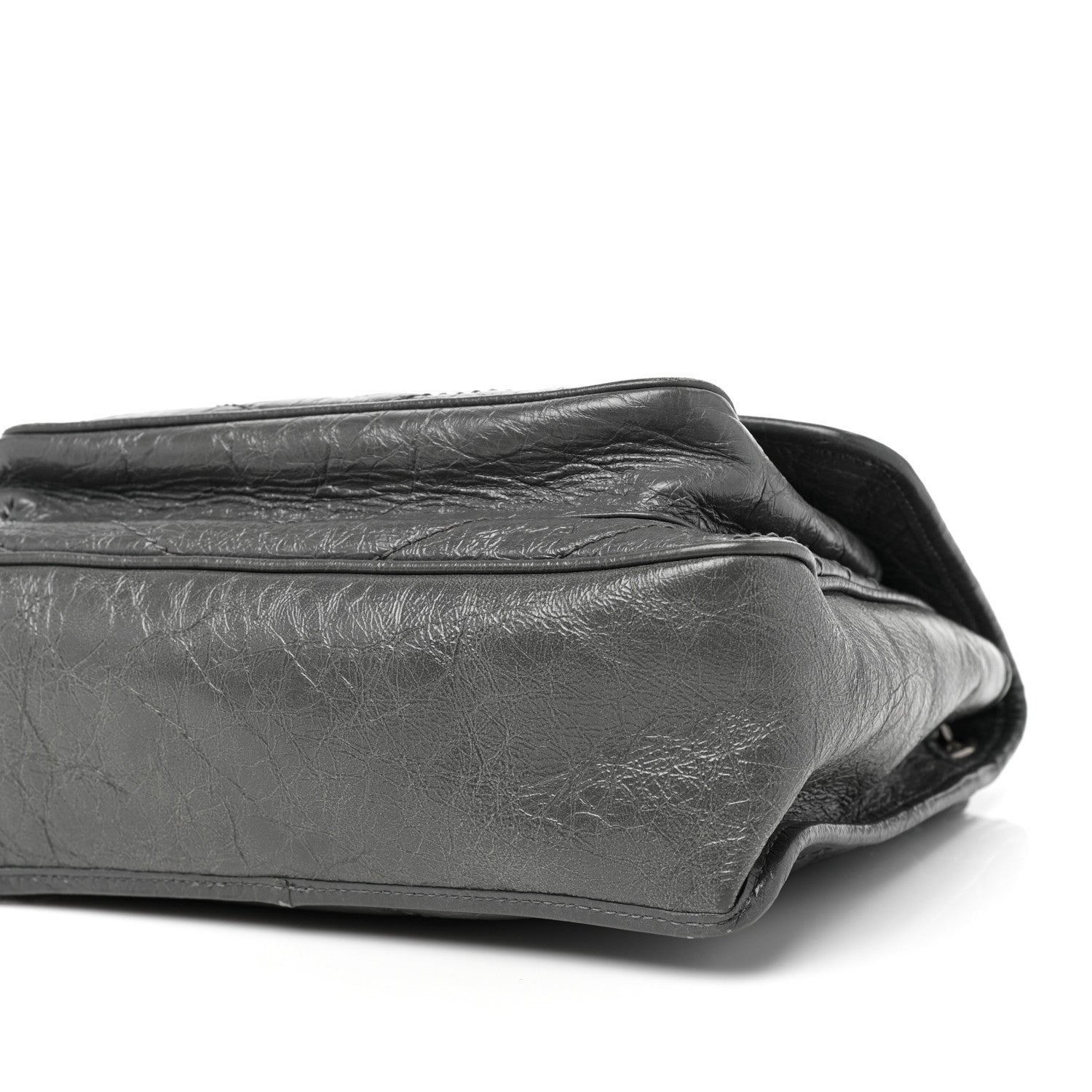 Saint Laurent Crinkled Calfskin Matelasse Monogram Medium Niki Chain Satchel Fog 7 of 13