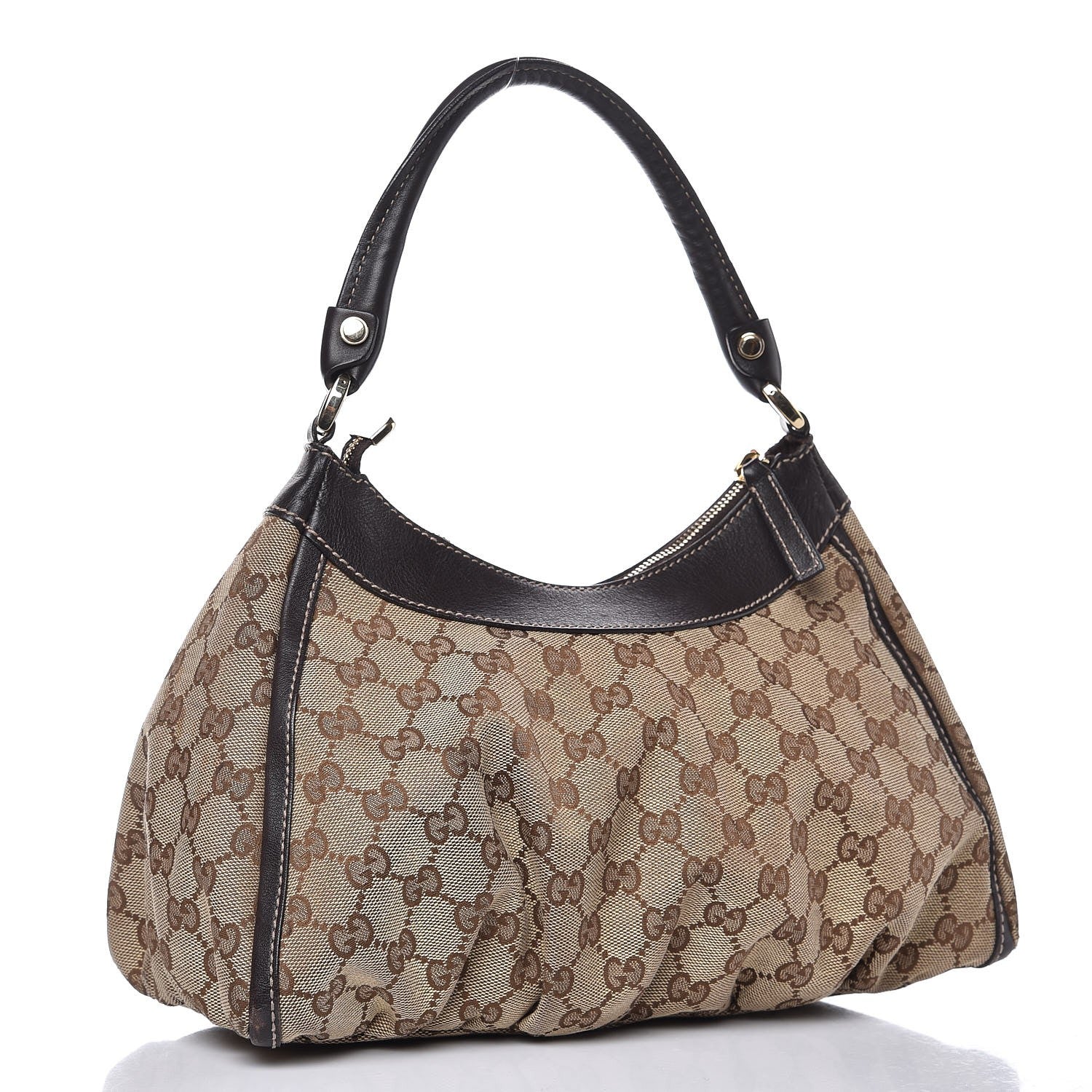 Gucci Monogram Medium D Gold Hobo Dark Brown 3 of 13