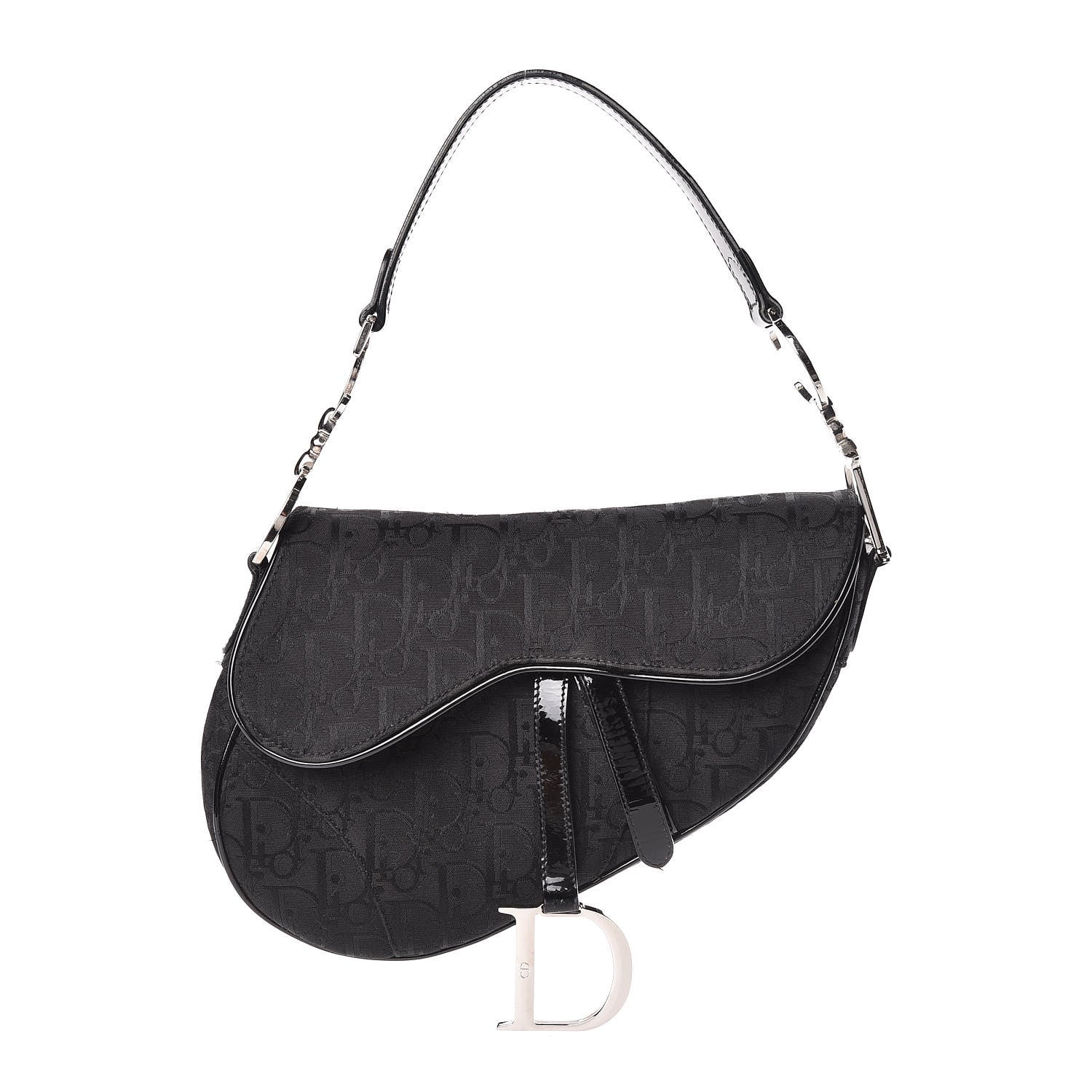 Christian Dior Monogram Saddle Bag Black 1 of 18