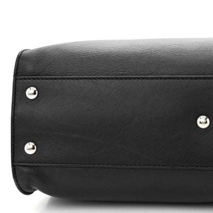 Fendi Vitello Seta Snakeskin Crocodile Monster Eyes Medium Peekaboo Iconic Satchel Black Girasole 15 of 15