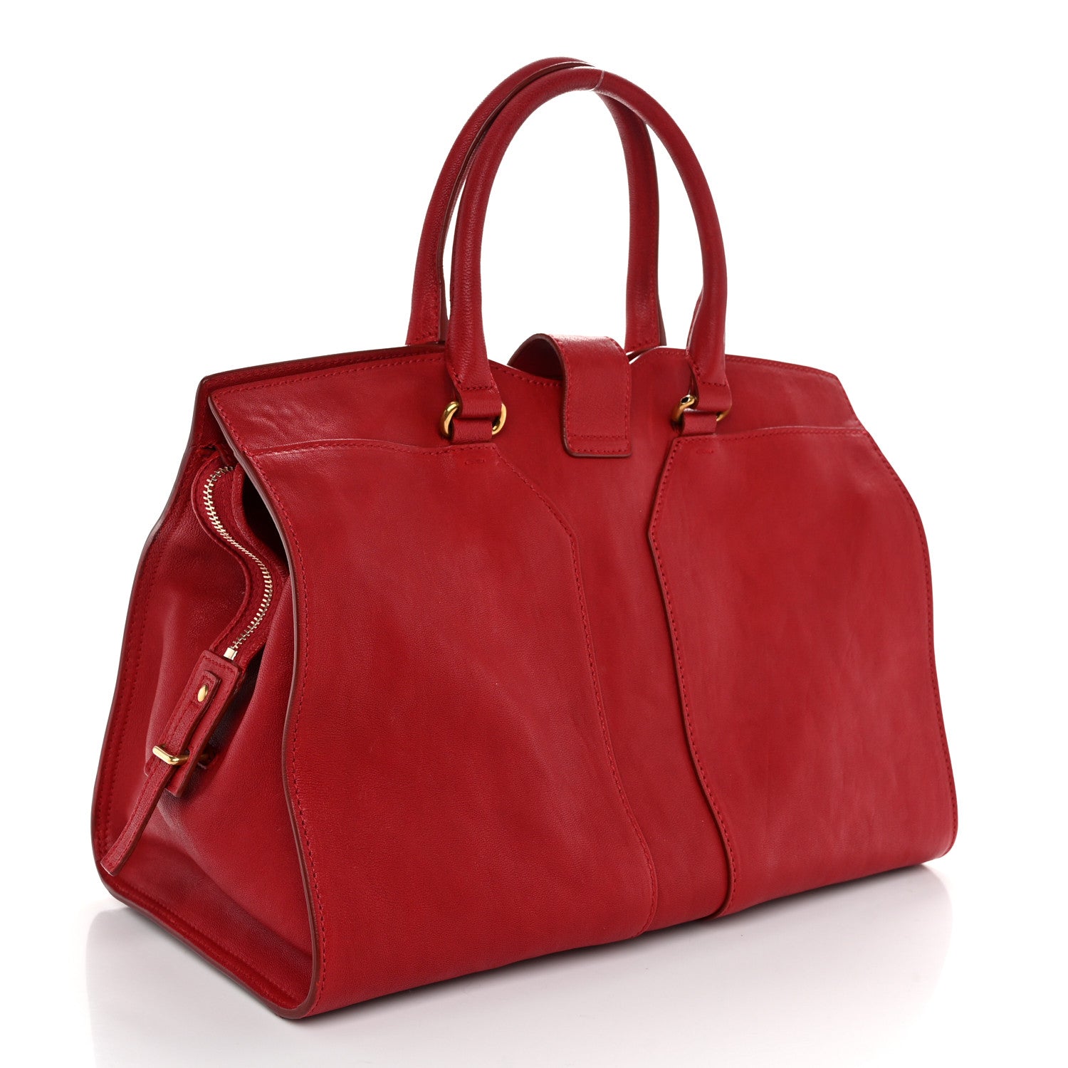 Saint Laurent Sheepskin Medium Cabas ChYc Red 3 of 10