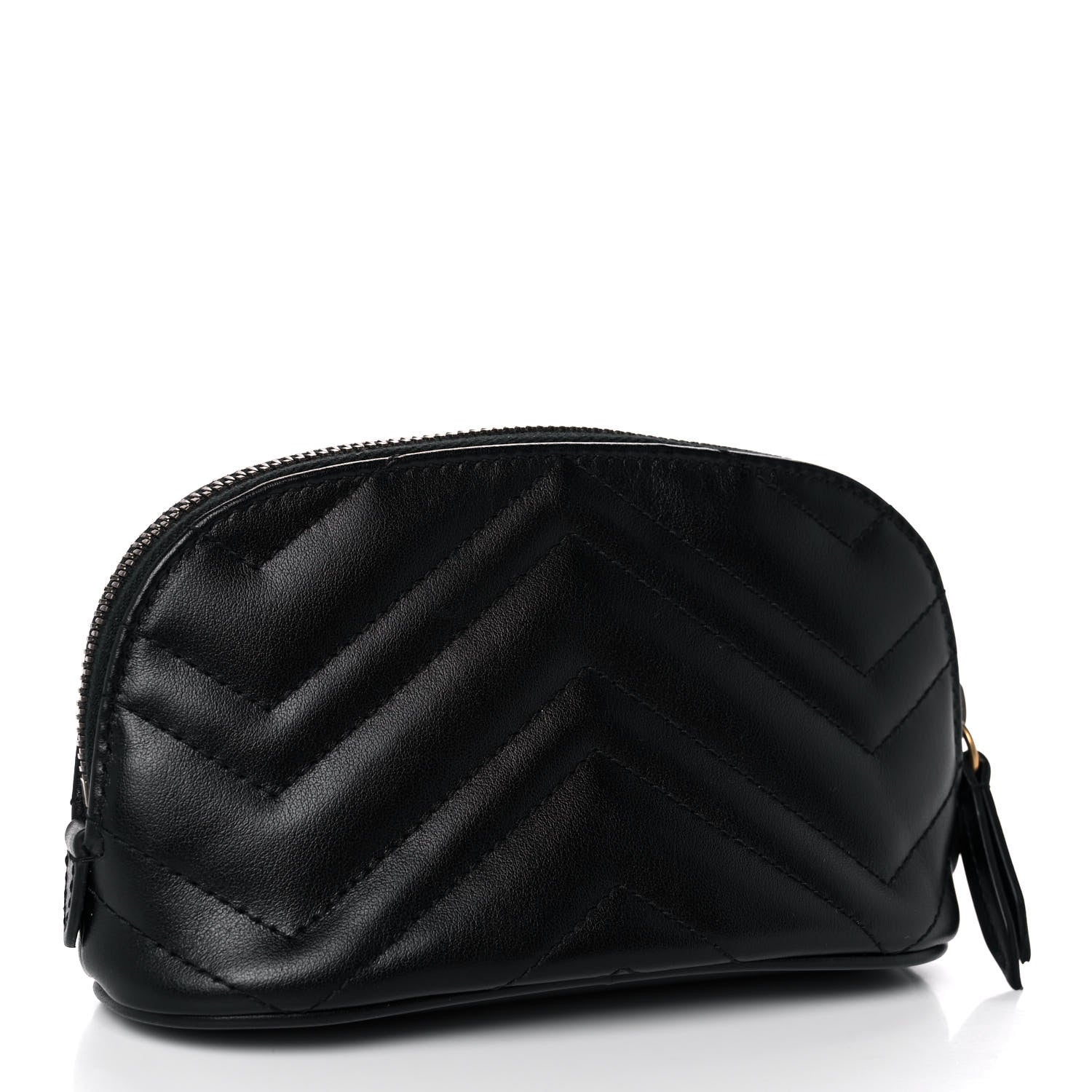 Gucci Calfskin Matelasse GG Marmont Pouch Cosmetic Case Black 3 of 10
