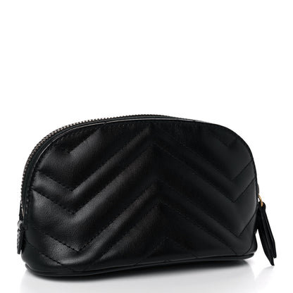 Gucci Calfskin Matelasse GG Marmont Pouch Cosmetic Case Black 3 of 10