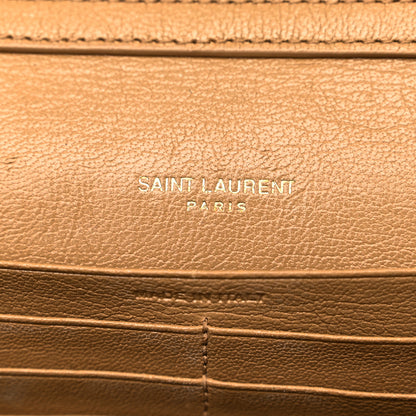 Saint Laurent Lambskin Diamond Quilted Becky Chain Wallet Natural Tan 6 of 11