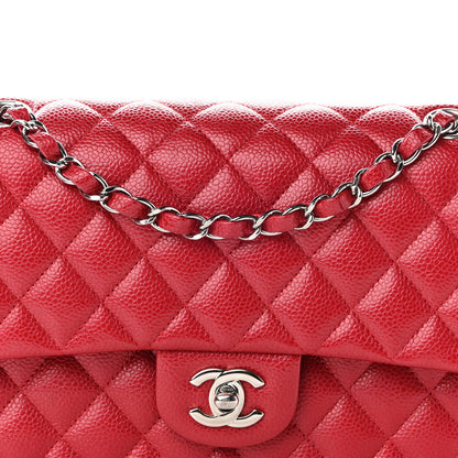Chanel Metallic Caviar Quilted Medium Double Flap Dark Pink 8 of 9