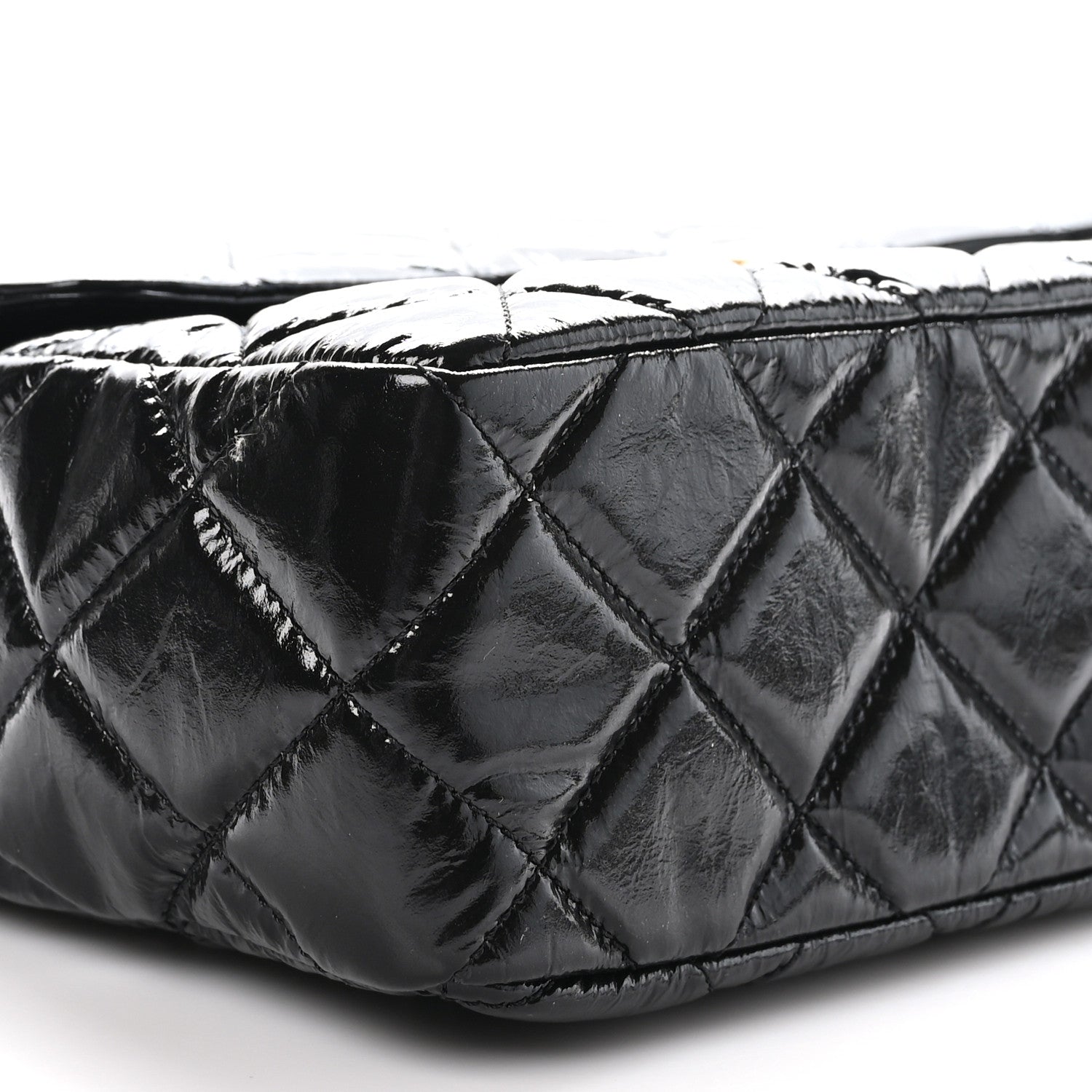 Chanel Shiny Crumpled Calfskin Quilted Large Wavy CC Hobo Black 9 of 10