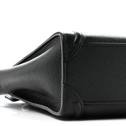 Celine Drummed Calfskin Nano Luggage Black 9 of 10