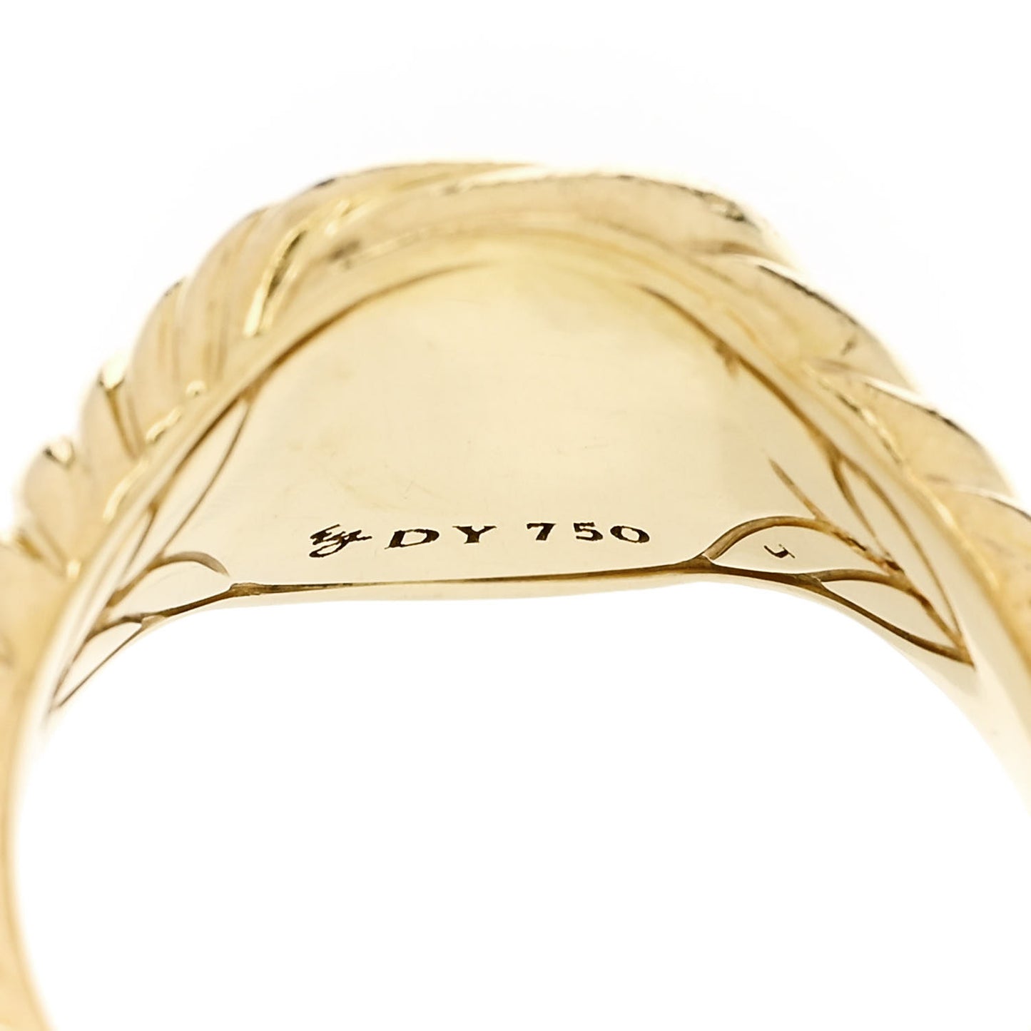 18K Yellow Gold Sculpted Cable Pinky Ring 47 4