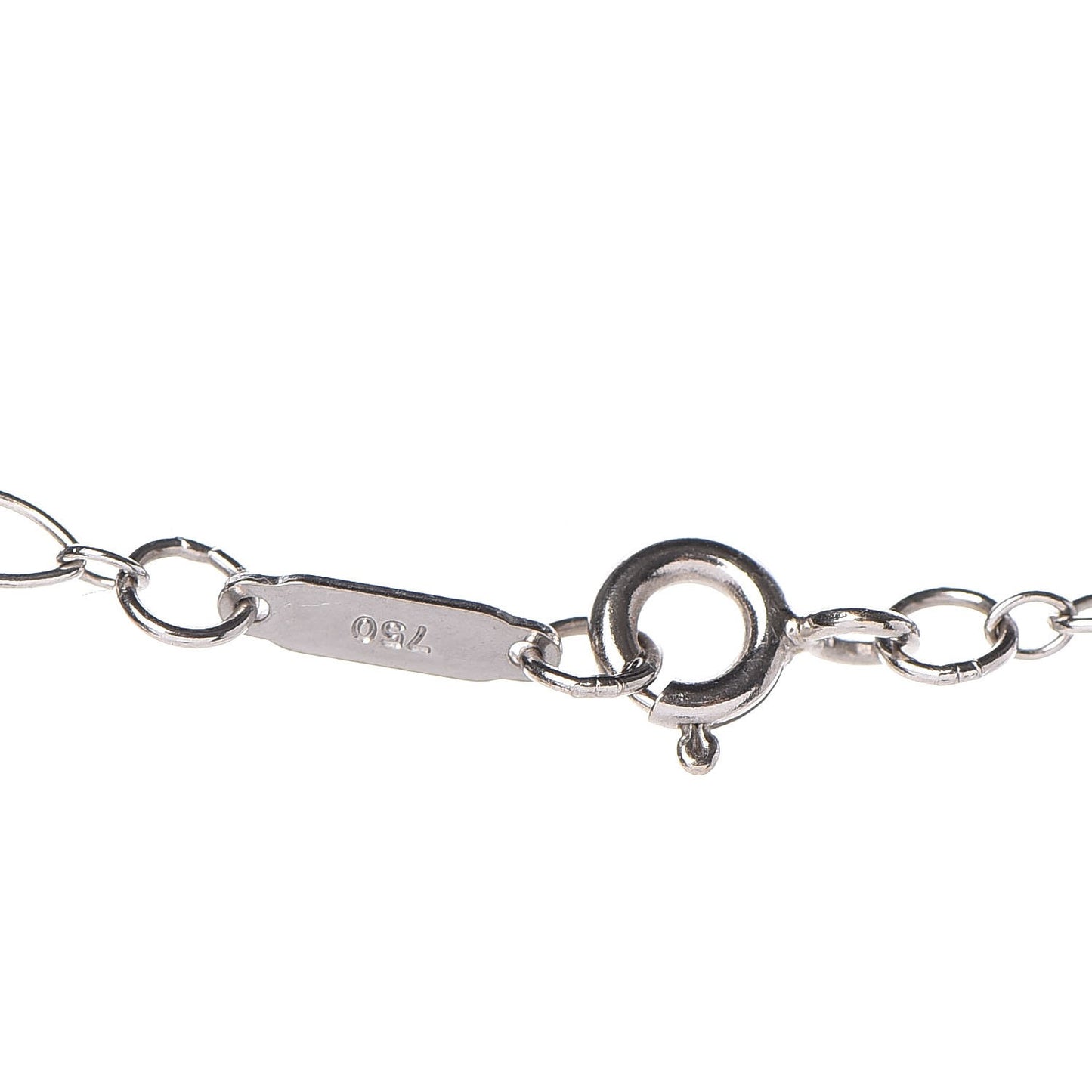 18K White Gold Oval Link Chain Necklace 30