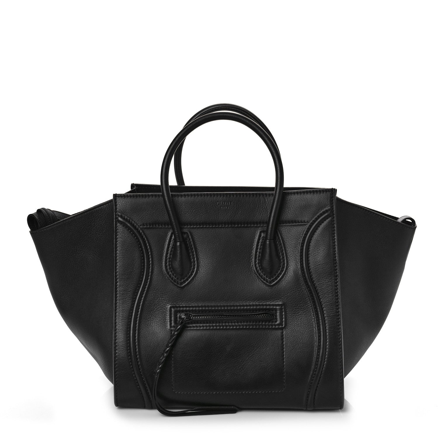 Celine Grained Calfskin Medium Phantom Luggage Black 1 of 9