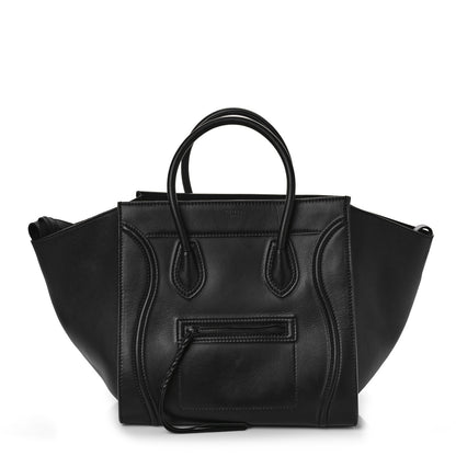 Celine Grained Calfskin Medium Phantom Luggage Black 1 of 9